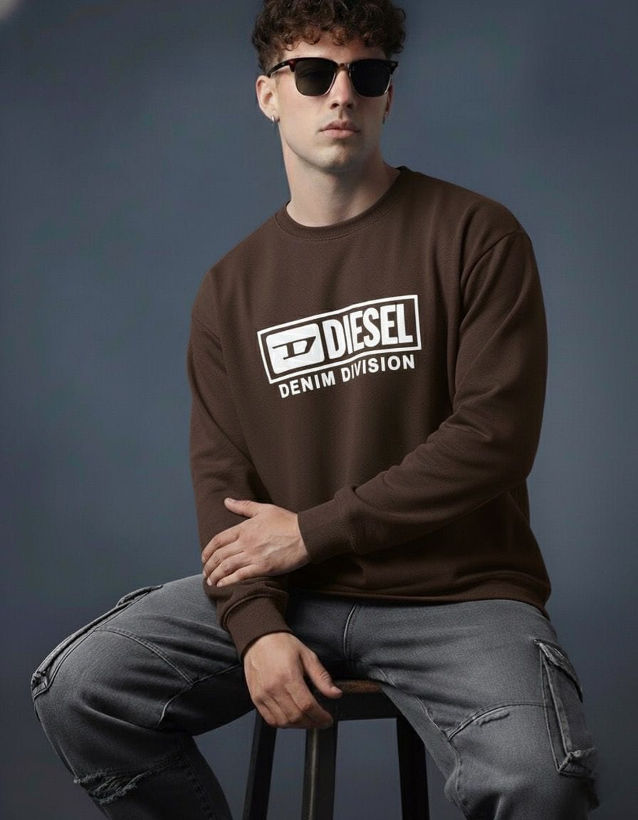 DIESEL Hardwear Denim Division Logo Graphic Black/Brown Sweatshirt