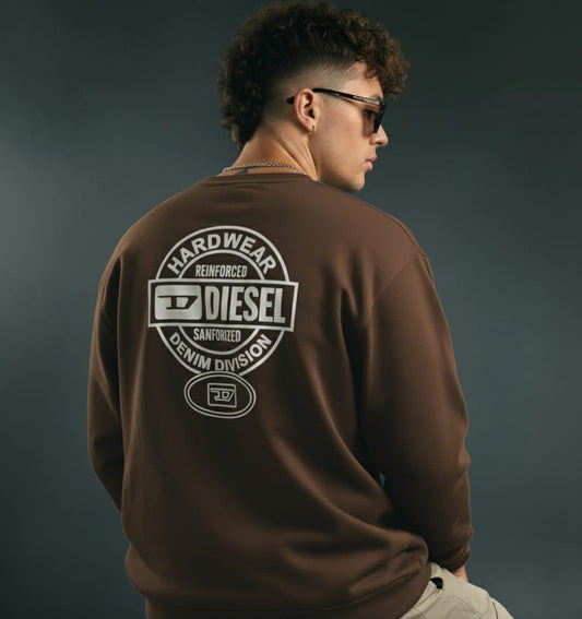 DIESEL Hardwear Denim Division Logo Graphic Black/Brown Sweatshirt