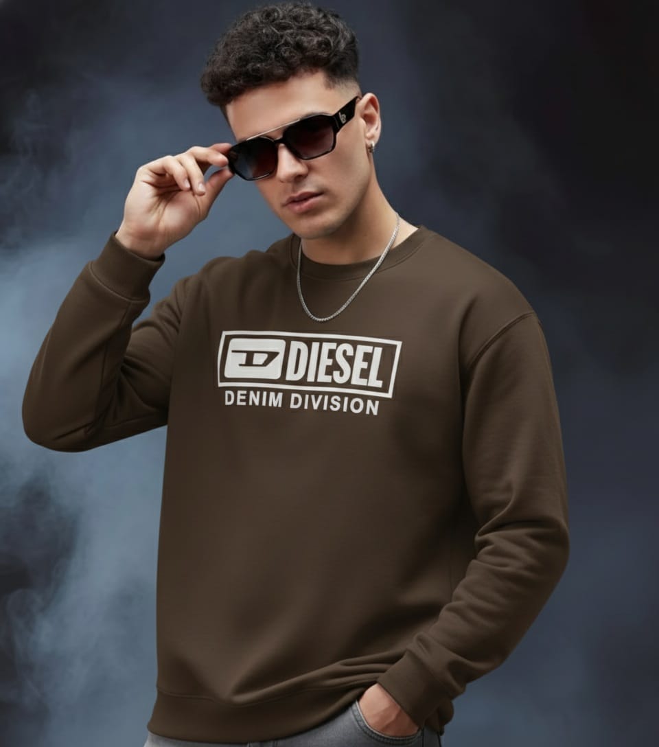 DIESEL Hardwear Denim Division Logo Graphic Black/Brown Sweatshirt
