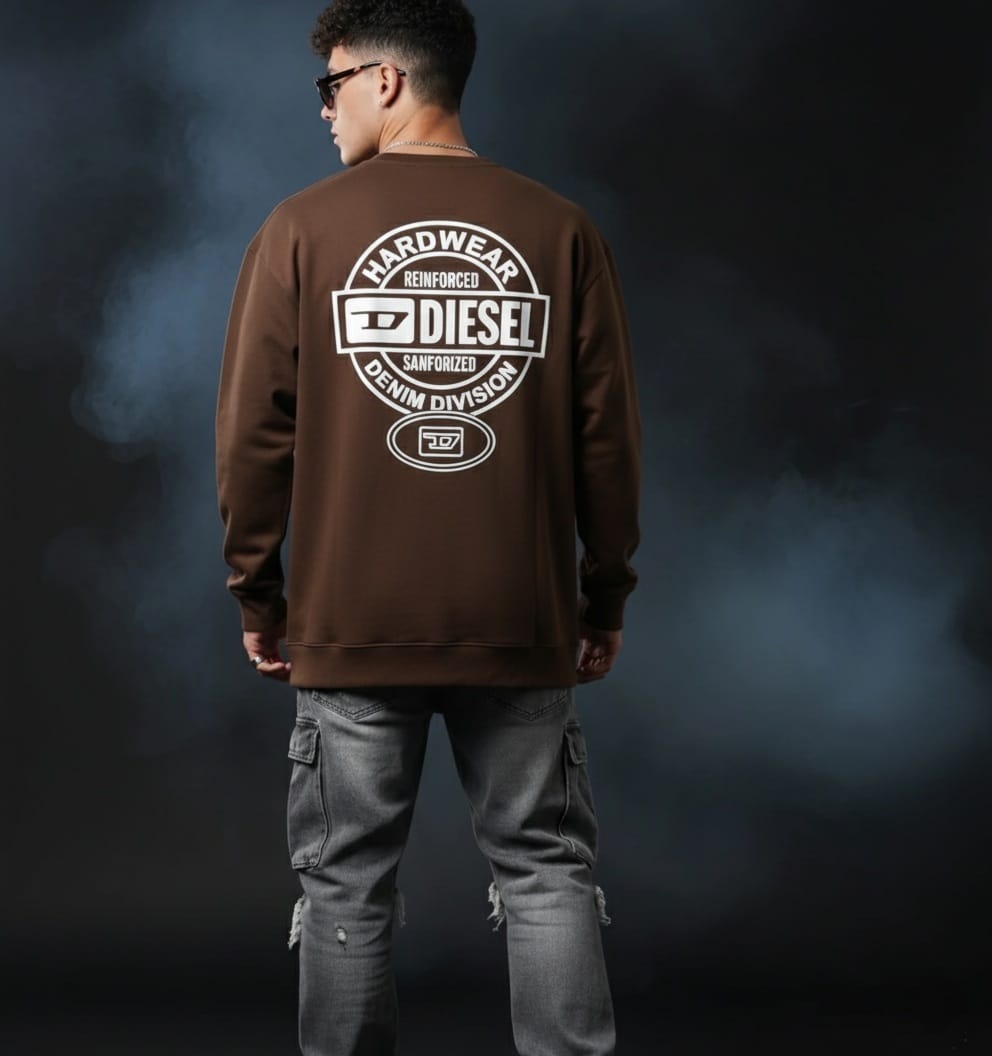 DIESEL Hardwear Denim Division Logo Graphic Black/Brown Sweatshirt