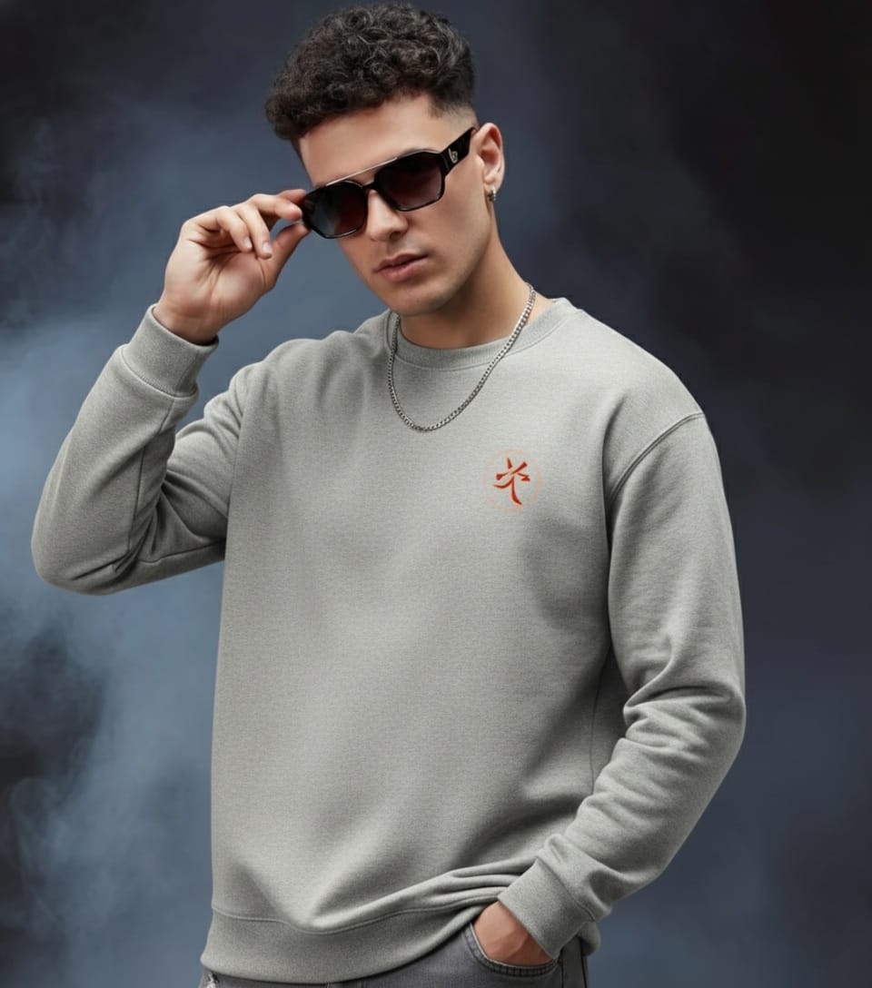 Classic Naruto Series Characters Back Print Grey Sweatshirt